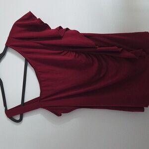 Elegant One-Shoulder Red Top